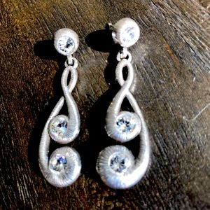 Brighton Slvr Plated jeweled statement earrings